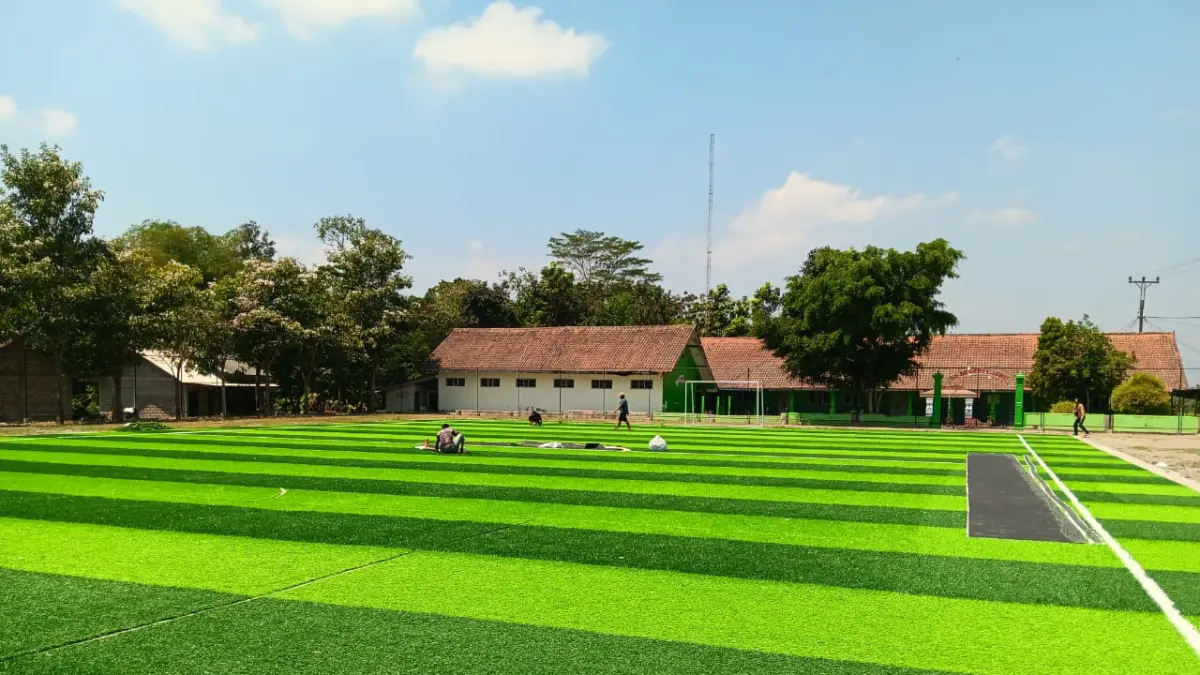 Lapangan mini soccer Desa Joho, Kecamatan Prambanan, Klaten. (Angga Purenda/Radar Solo)