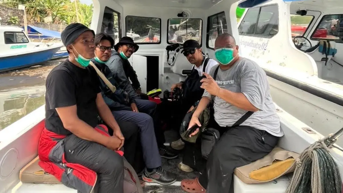 Speedboat mengangkut 5 jurnalis yang hilang kontak saat meliput Gunung Anak Krakatau. (ISTIMEWA) 
