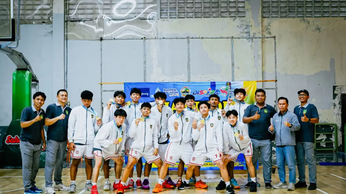 Tim Bola Basket Kota Solo sukses raih emas di ajang Popda Jateng 2026. (Dok. Perbasi Solo)