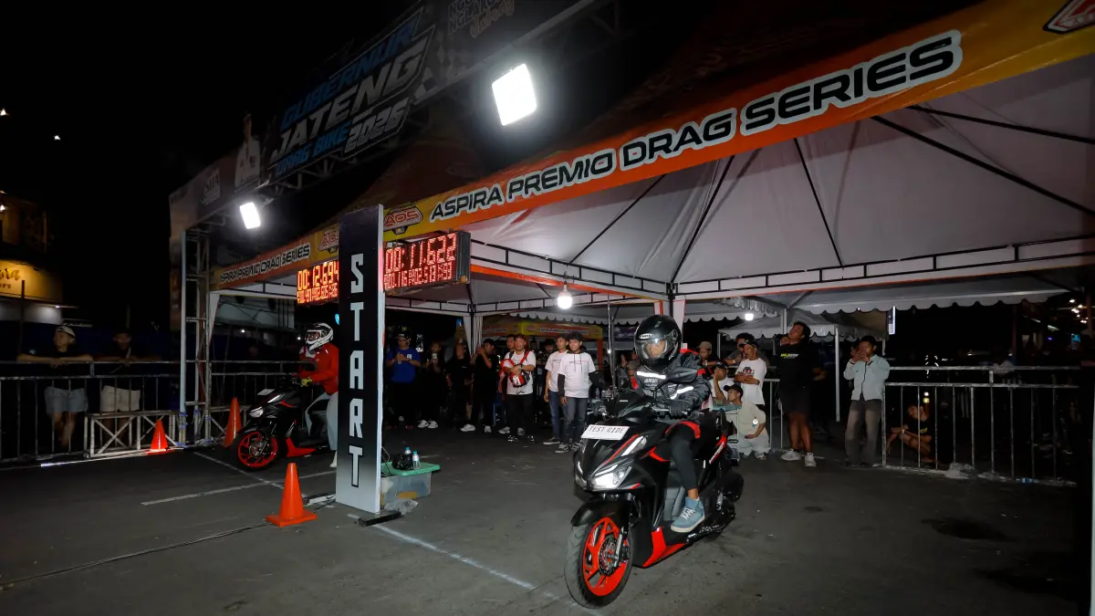 Main Dealer Astra Motor Jawa Tengah semarakkan Gubernur Jateng Drag Bike 2026 di sirkuit non-permanen Jalan Menteri Supeno, Manahan, Kota Solo, Minggu (6/9/2026). (DOK.ASTRA MOTOR JATENG)