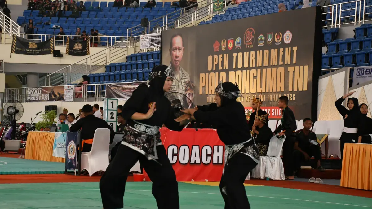 Kejuaraan Open Tournament Pencak Silat Piala Panglima TNI 2026 di GOR Indoor Manahan, Solo. (Dok. KONI Solo)
