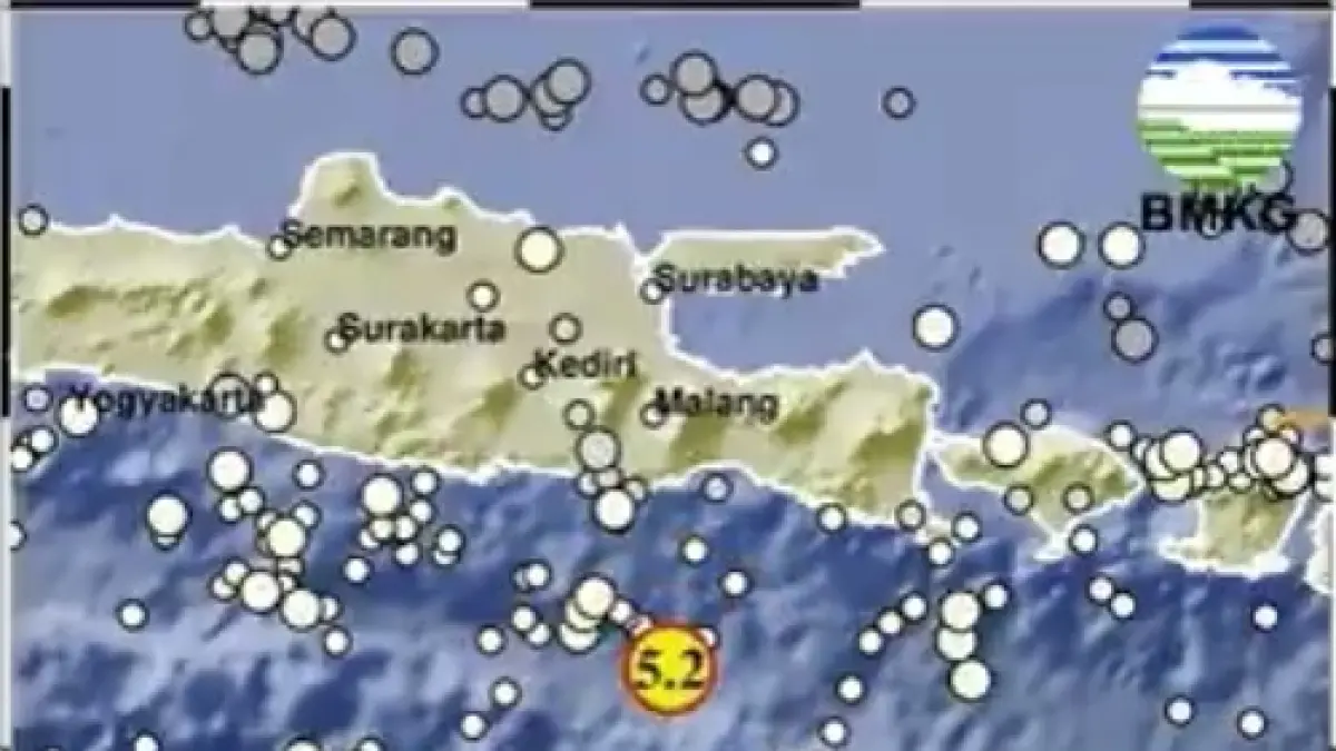 Gempa Hari Ini M 5,2 Guncang Tenggara Malang, BMKG Ungkap Pusat dan Kedalamannya (BMKG)