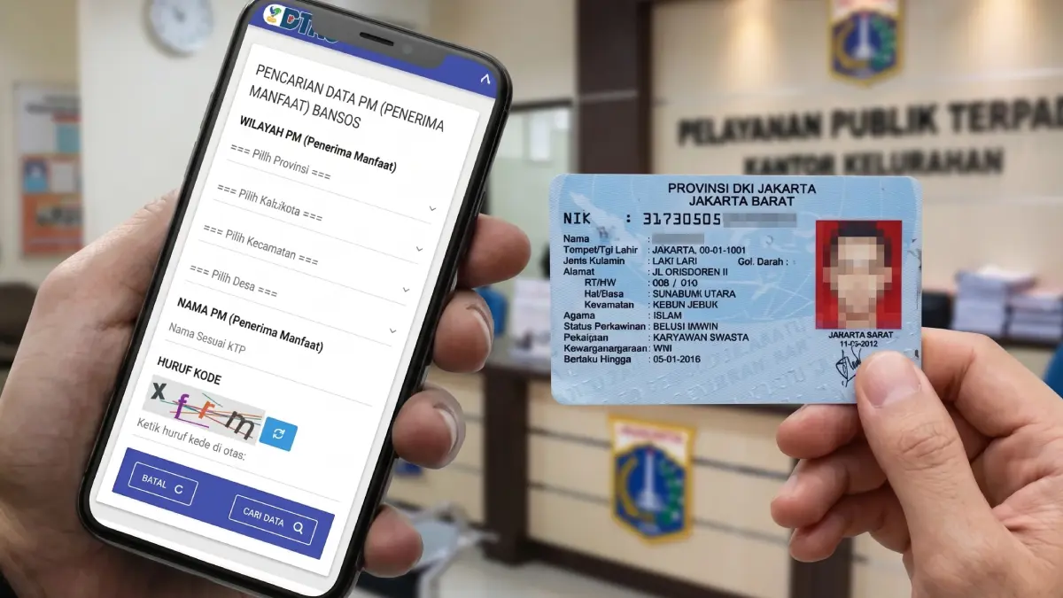 Mendaftar bansos dengan NIK KTP.