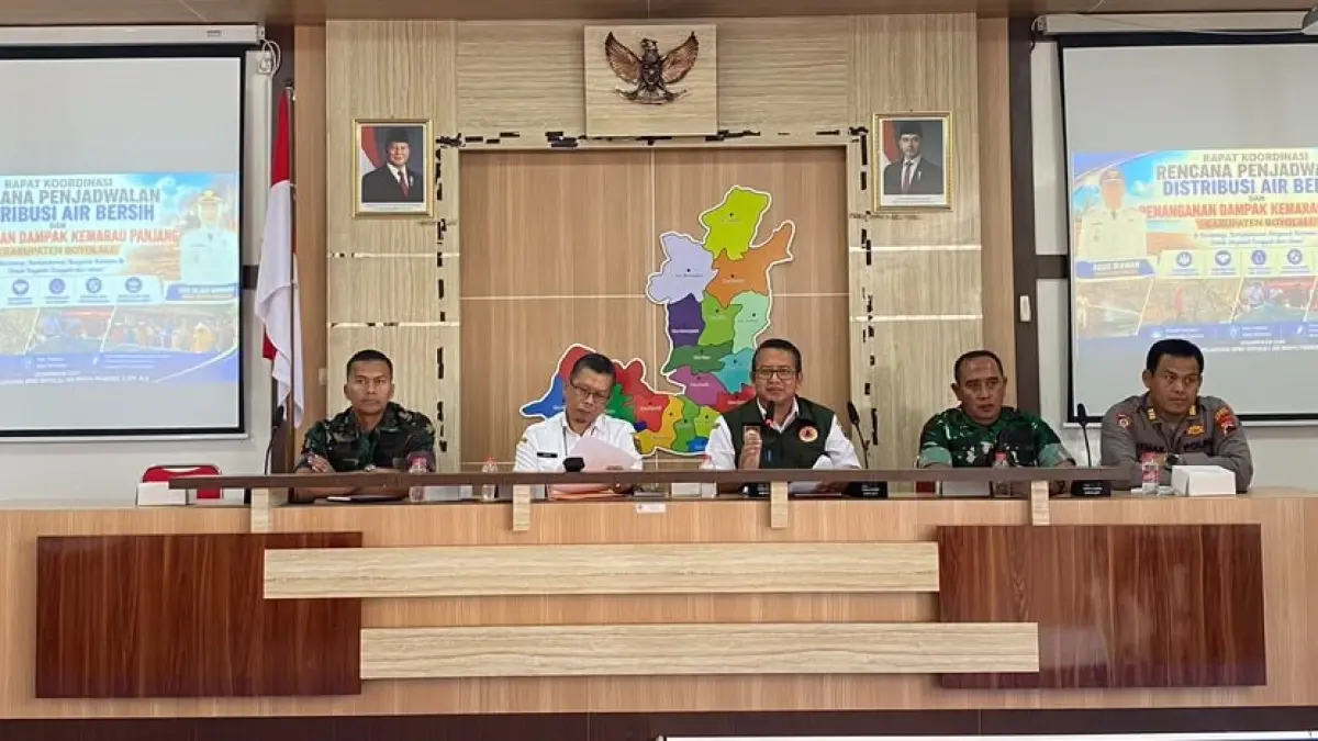 Rakor penanganan dampak kemarau panjang di Boyolali, Kamis (17/9/2026). (ABDUL KHOFID/RADAR SOLO)
