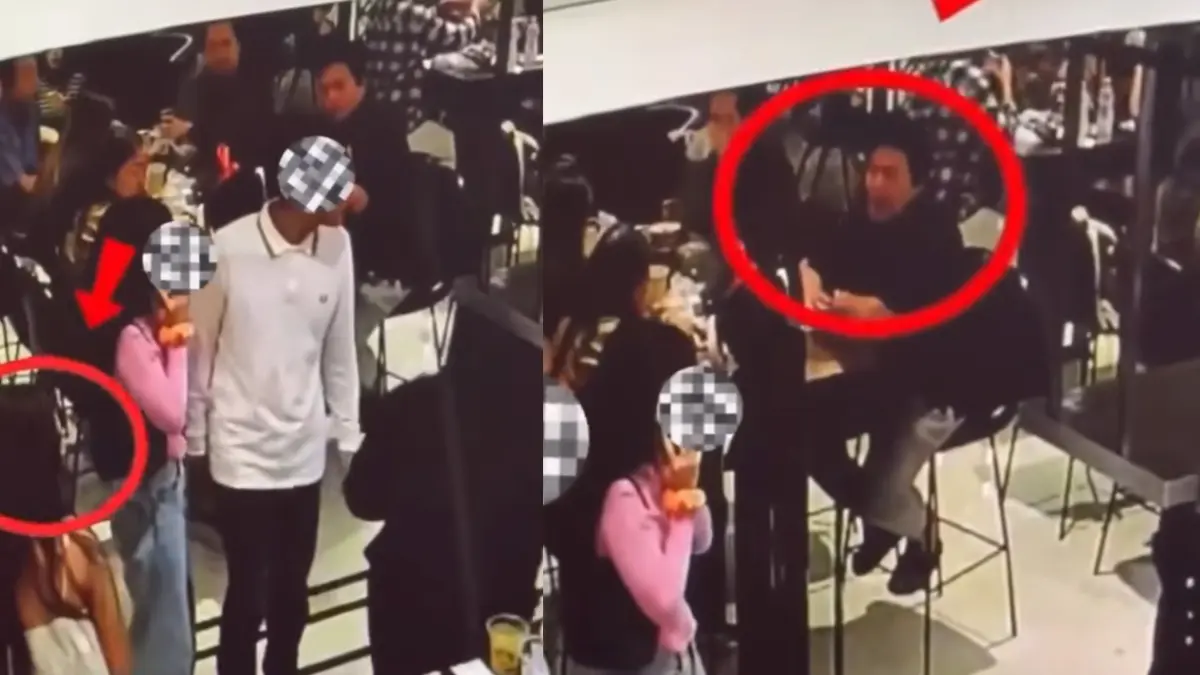 Seorang perempuan inisial A ditentang pria tak dikenal saat mengantre di mal Senayan City.