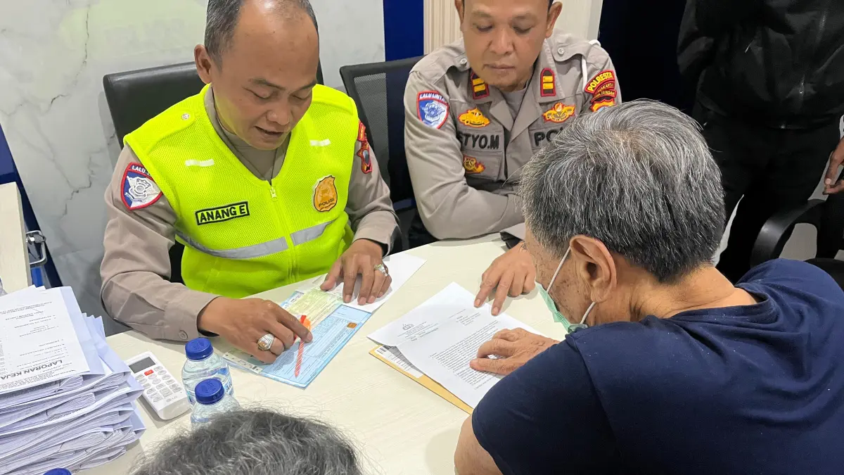 Pegemudi BYD yang halangi ambulans di Satlantas Polresta Solo. (A Christian/Radar Solo)
