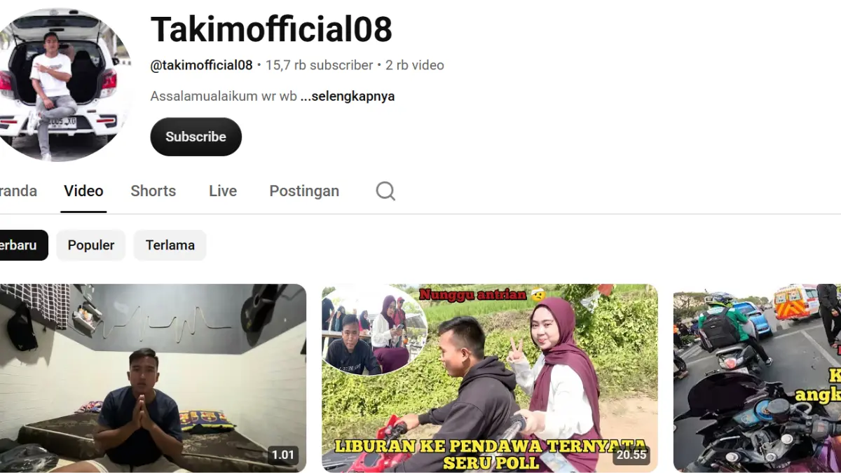 Takim, konten kreator di balik video boneka Tunjungan yang viral. (Tangkapan Layar)