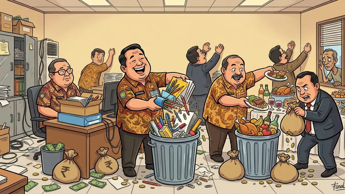 Ilustrasi pemborosan anggaran pemerintah daerah. (AI Generated)