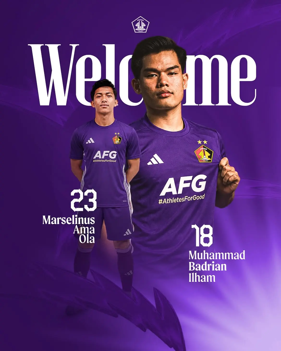 Marselinus Ama Ola dan M. Badrian Ilham   resmi gabung Persik Kediri di Liga 1 2026/2027. (Tim Media Persik Kediri)