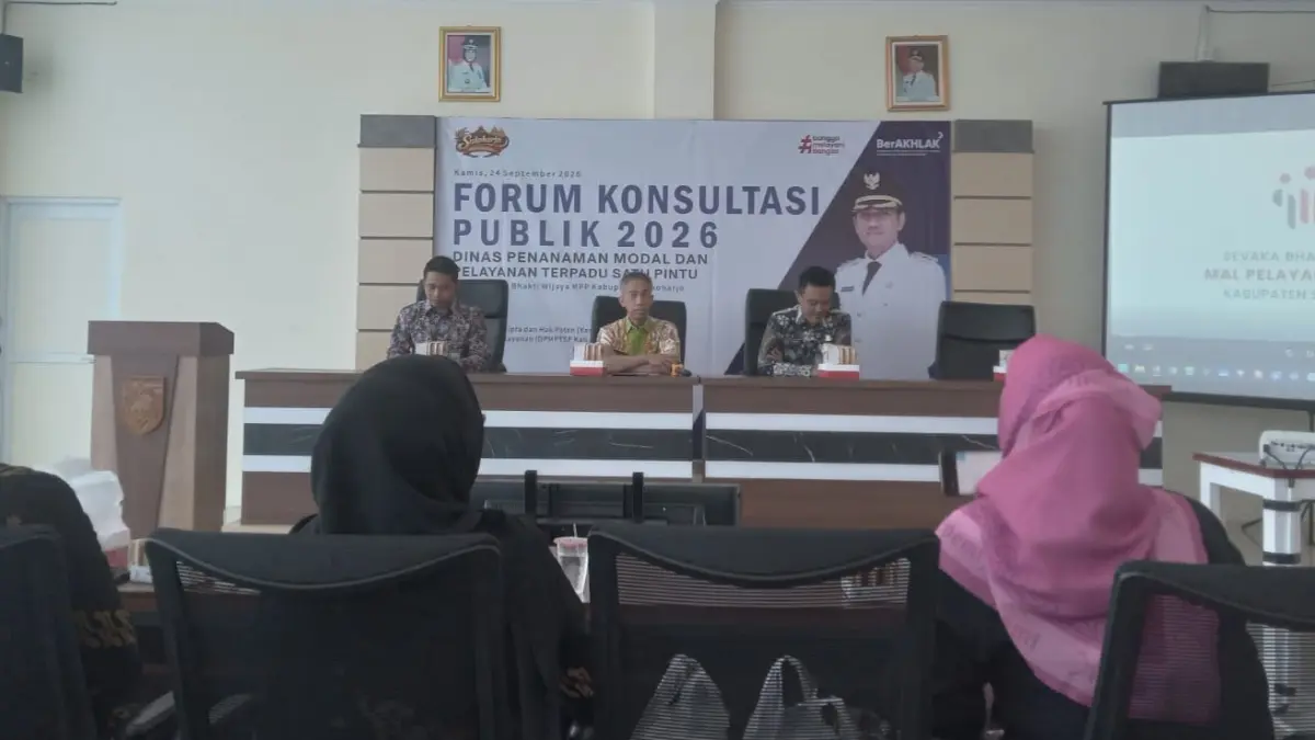 Forum Konsultasi Publik yang digelar Dinas Penanaman Modal dan Pelayanan Terpadu Satu Pintu (DPMPTSP) Kabupaten Sukoharjo pekan lalu. (IWAN KAWUL/RADAR SOLO)