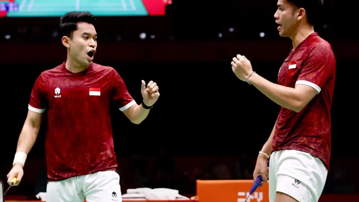 Menang 2-1 usai lawan China, ganda putra Leo/Daniel berhasil bawa pulang emas.