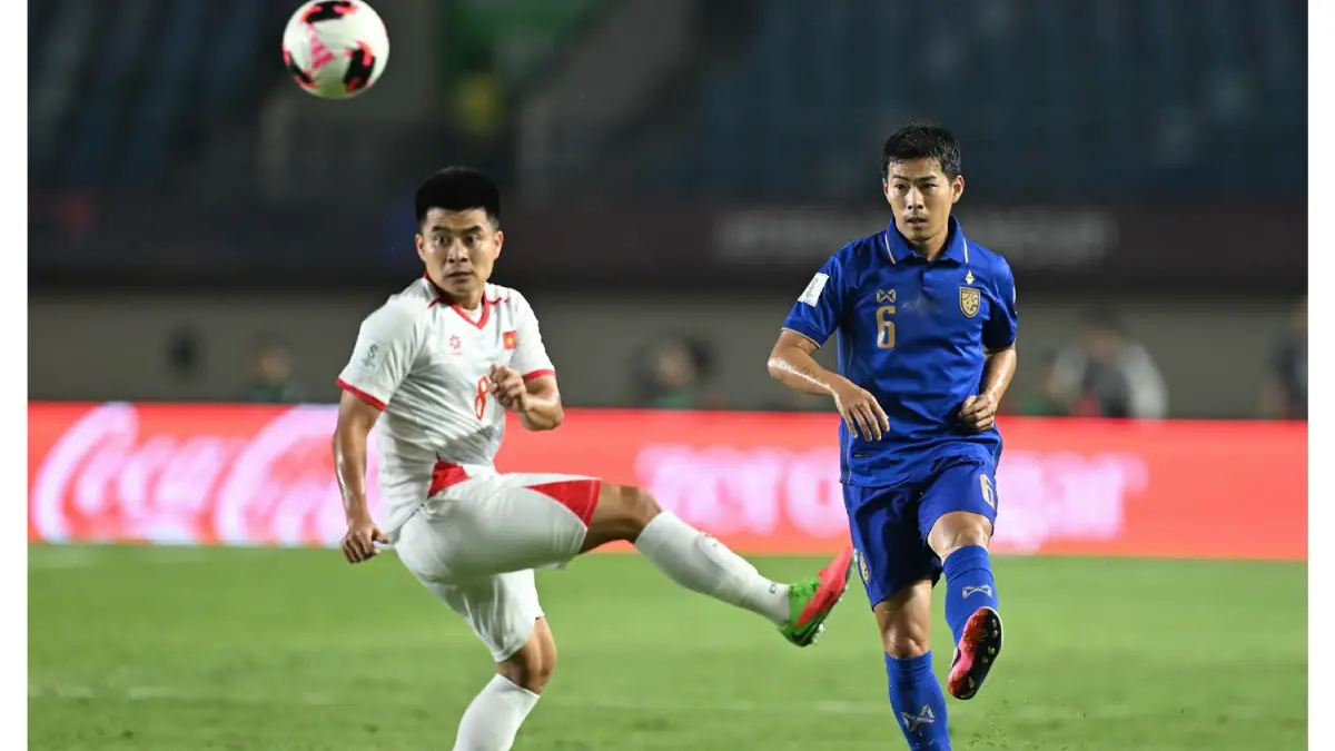 Thailand kalahkan Vietnam 2-0 pada laga matchday kedua Grup B FIFA ASEAN Cup 2026.&nbsp;(Instagram FA Thailand)