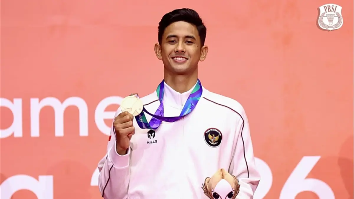 Alwi Farhan menyumbangkan perunggu di ajang Asian Games 2026 dari kelas tinggal putra caboe bulu tangkis.