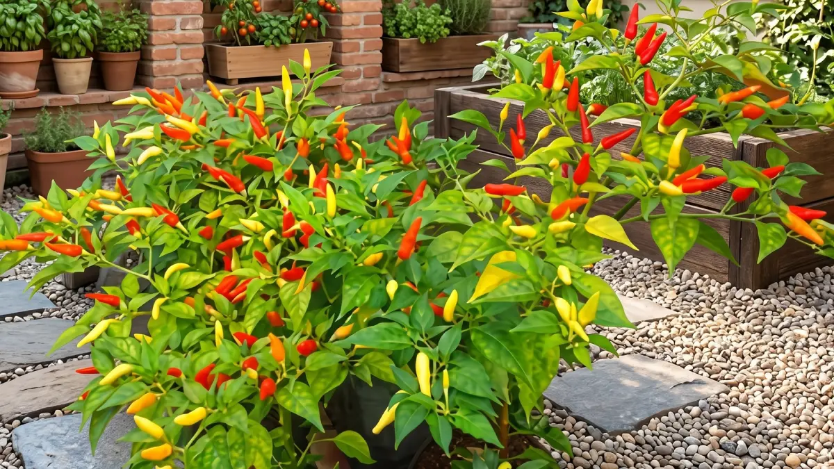 Menanam cabai di rumah.
