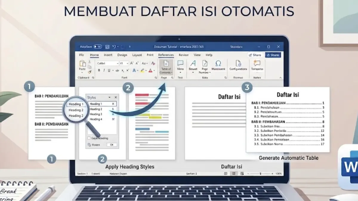 Nggak perlu ngetik manual, begini cara membuat daftar isi otomatis di Microsoft Word.