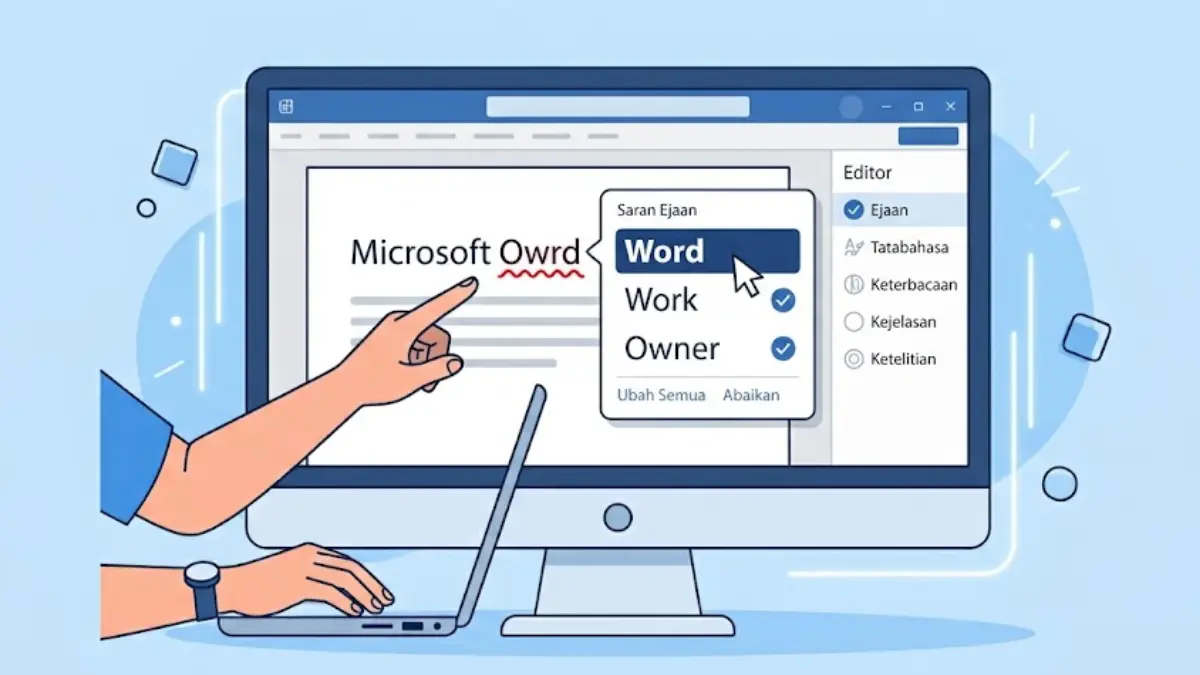 Cek typo di MS Word dengan memperhatikan garis merah, gunakan fitur Editor / Spelling & Grammar, atur Proofing Language ke Bahasa Indonesia, dan manfaatkan Find & Replace untuk perbaikan massal.
