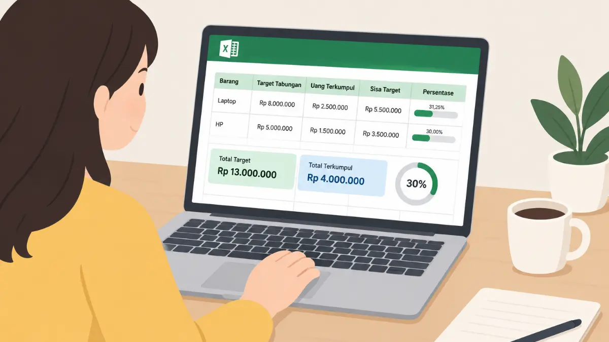 Cara mengatur tabungan di Microsoft Excel. (AI Generated)