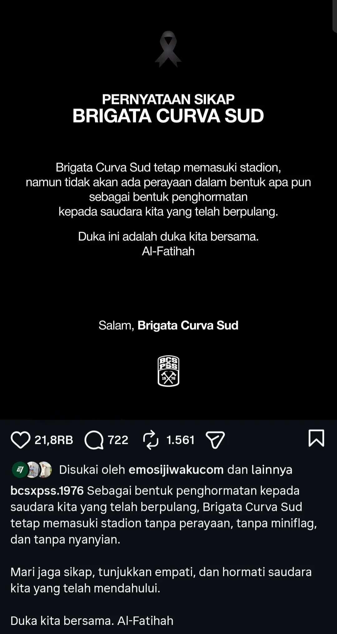 Pernyataan sikap BCS