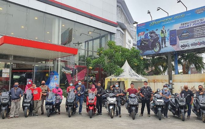 Pengguna All New NMAX 155 Connected dan All New Aerox 155 Connected akan merasakan keseruan Maxi Yamaha Virtual Touring 2021. (ISTIMEWA)