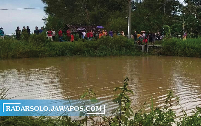 Embung di Karanggeneng Boyolali yang menelan dua korban jiwa. (TRI WIDODO/RADAR SOLO)