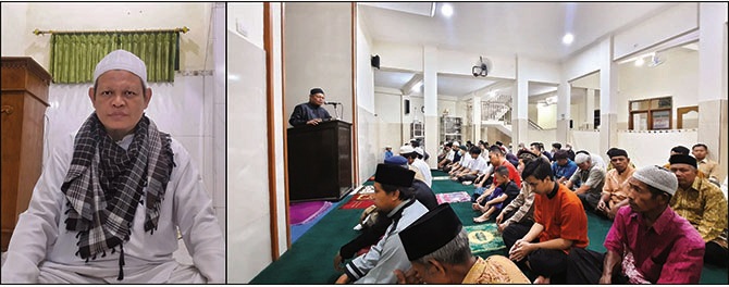 TAUBAT: Sri Mulyono alias Ustad Jabrix (kiri). Foto kanan, Ustad Jabrix saat mengisi tausiah di Masjid Al Mukaromah Banyuanyar. (DOK PRIBADI)