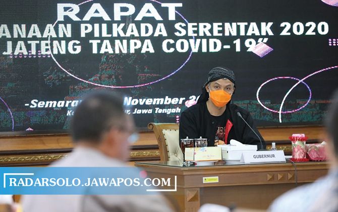 Gubernur Jateng Ganjar Pranowo menggelar rakor penyelenggaraan pilkada serentak dengan mengundang KPU, Bawaslu, Gakumdu, Polda, TNI, DPRD, dan BIN.