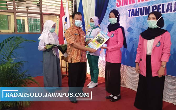 Pelepasan siswa kelas XII SMKN 1 Banyudono, kemarin.