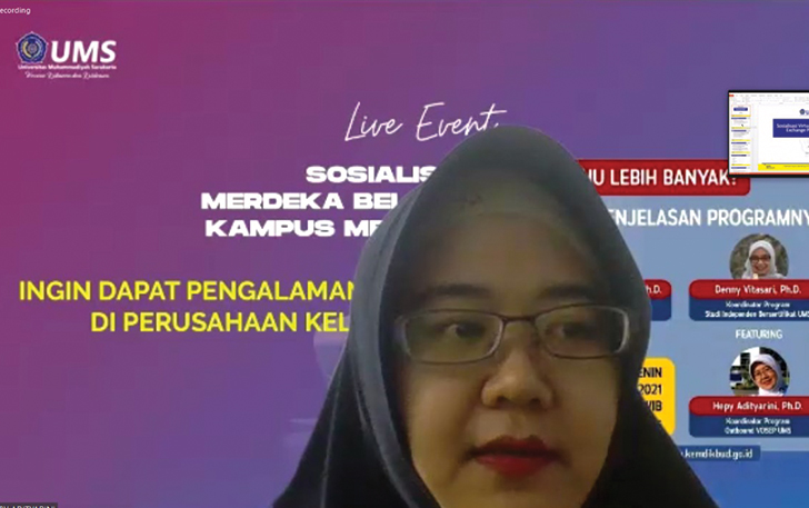 PAPARAN: Sosialisasi merdeka belajar kampus merdeka jilid kedua secara virtual, Senin (19/8). (ISTIMEWA)
