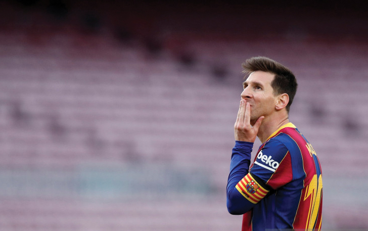 Kapten Barcelona asal Argentina, Lionel Messi. (ANTARA/REUTERS/ALBERT GEA)