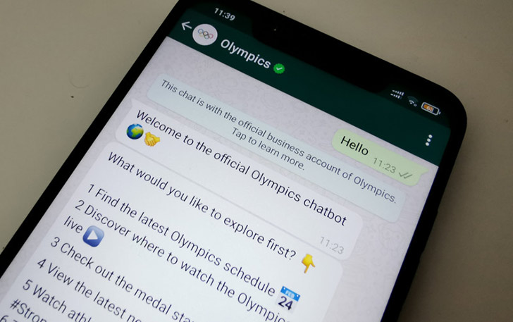 Chatbot Olympics dari WhatsApp untuk informasi seputar Olimpiade Tokyo 2020. (ANTARA)