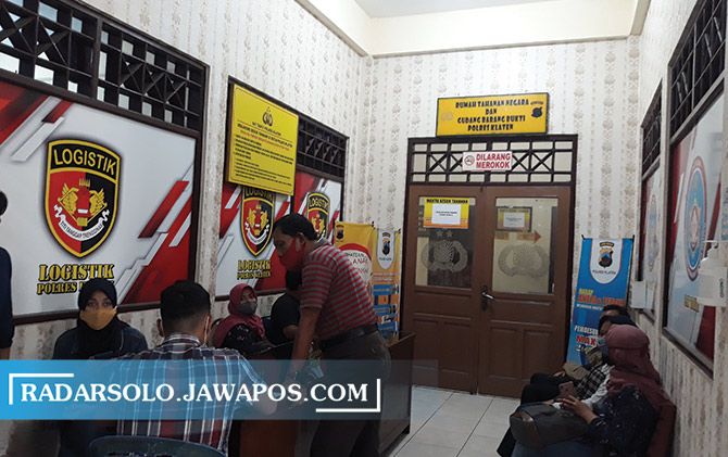 Suasana ruang tunggu rumah tahanan Polres Klaten.