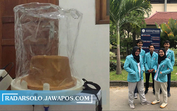 LEBIH SIMPEL: Helm karya Rizqi Husain dkk untuk bantu pasien Covid. (SEPTINA FADIA/RADAR SOLO)