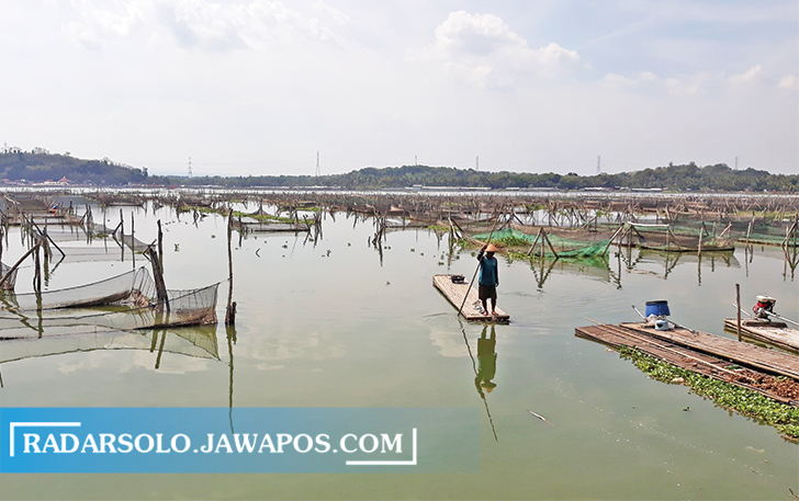 TERUS DITATA: Keramba di Rowo Jombor, Bayat. (ANGGA PURENDRA/RADAR SOLO)