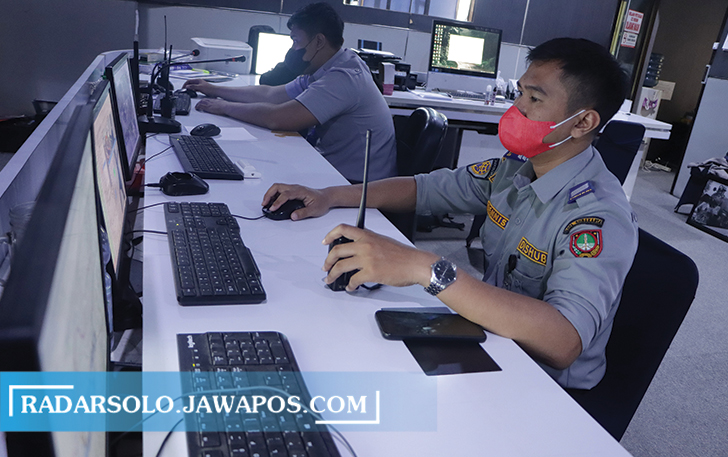 UPGRADE: Ruang CC Room Dishub Surakarta yang akan dipindah tempat. (M. IHSAN/RADAR SOLO)