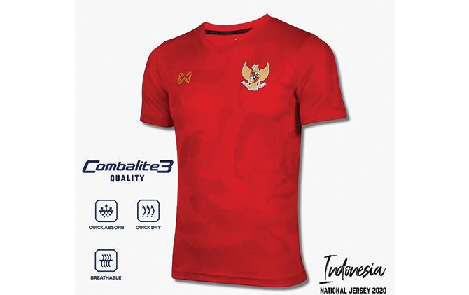 Desain Jersey buatan Warrix, yang rencana awalnya akan digunakan penggawa Timnas Indonesia.