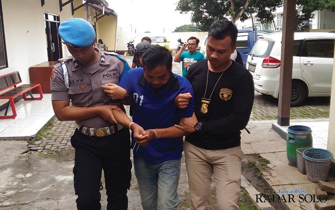 Pelaku percobaan perampokan driver taksi online digelandang jajaran Polres Boyolali.