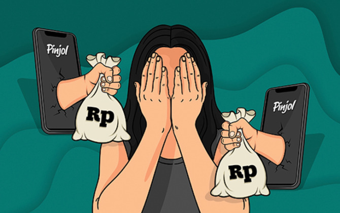 Ilustrasi jeratan pinjol. (JawaPos.com)