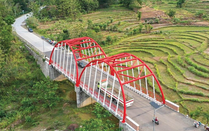 JLK Wonogiri itu di Desa Singodutan, Kecamatan Selogiri yang kini telah rampung dan mendukung aktivitas perekonomian warga.