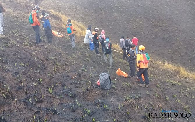 Kondisi lereng Gunung Merbabu pascakebakaran