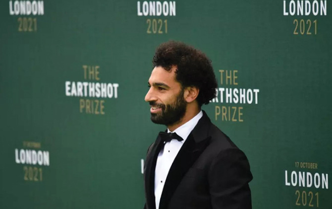 Mohamed Salah hadir dalam acara Earthshot Prize di London pada Minggu (17/10).
