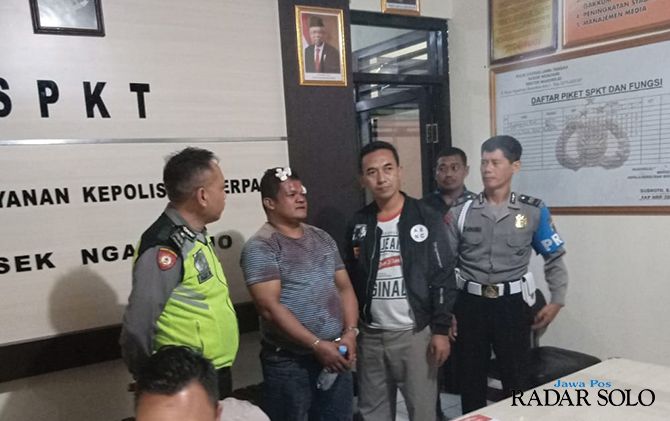 Tersangka begal Sri Margono alias Gogon diamankan di Mapolsek Ngadirojo, Wonogiri