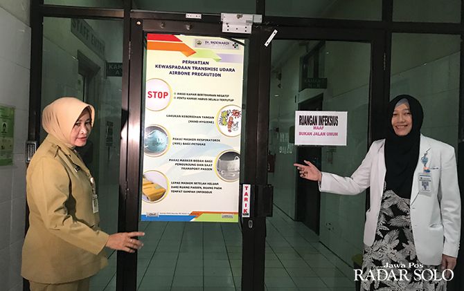 Ruang isolasi di RSUD Dr Moewardi sebagai upaya persiapan jika ada pasien suspect virus korona