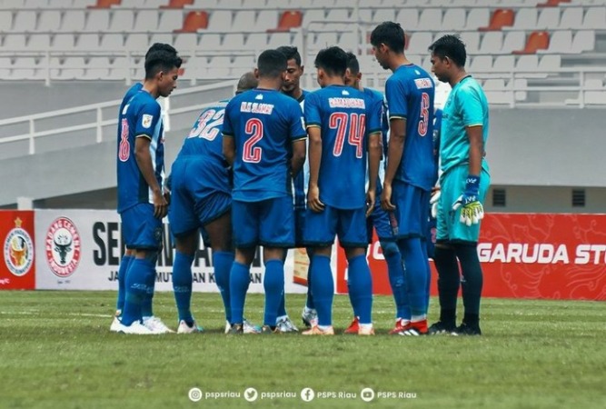 Skuad PSPS Riau yng terjun di Liga 2 2021. (OFFICIAL PSPS RIAU)