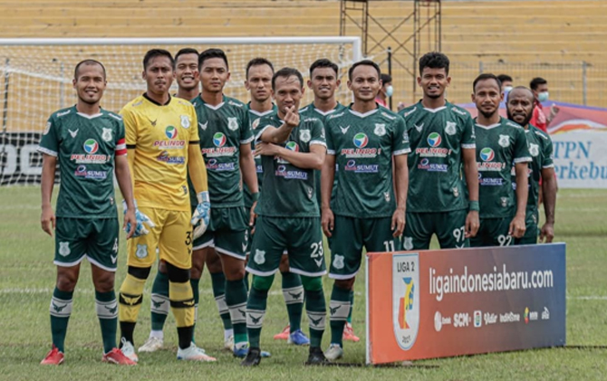 Skuad PSMS Medan yang tengah berjuang di Liga 2 2021. (OFFICIAL PSMS MEDAN)