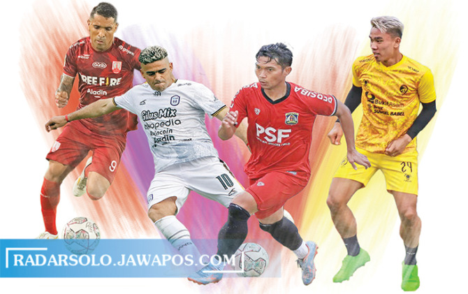 SIAP BERTANDING: Para pemain bintang di tim yang akan bertanding di Grup X Babak 8 besar Liga 2. (RADAR SOLO PHOTO)