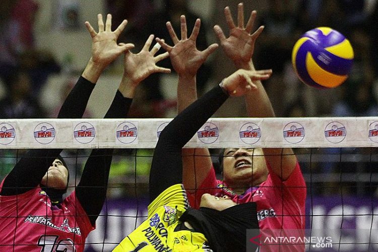 Pertandingan Proliga antara Jakarta Pertamin putri vsPopsivo
