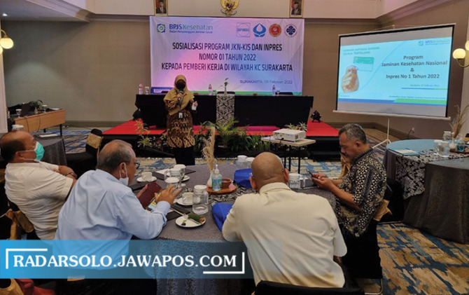 TINGKATKAN PERFORMA: Sosialisasi Program JKN-KIS dan Instruksi Presiden Nomor 1 Tahun 2022, Rabu (9/2). (SEPTINA FADIA PUTRI/RADAR SOLO)
