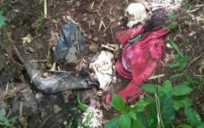 Kerangka manusia yang ditemukan di Puhpelem, Sabtu (16/5). (ISTIMEWA)