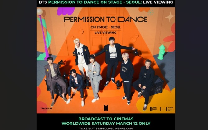 Poster konser BTS Permission to Dance on Stage-Seoul: Live Viewing pada 12 Maret 2022.(ANTARA)