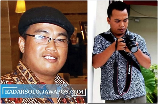 SOSOK TANGGUH: Boy Rohmanto (kiri) mengikuti kegiatan Jawa Pos Radar Solo 2015 silam. Foto kanan, saat bertugas menjadi wartawan. (RADAR SOLO PHOTO/DOKUMEN PRIBADI)